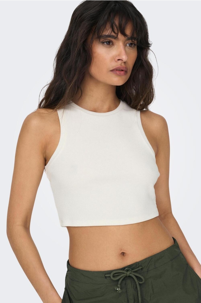 ONLVILMA S/L CROPPED TANK TOP JRS N 15282771 CLOUD DANCER